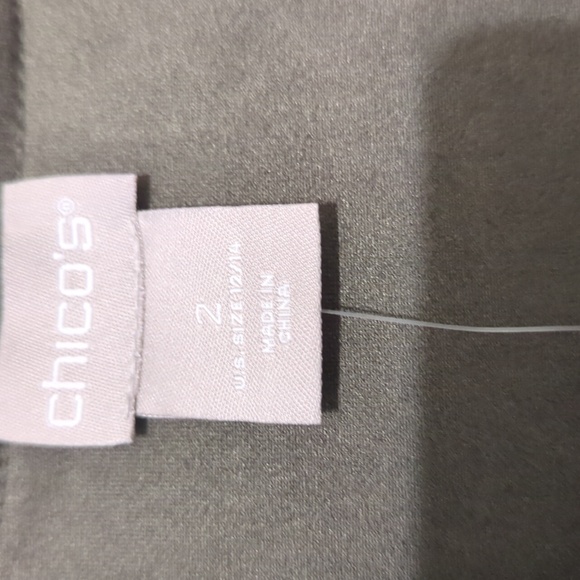 Chicos Olive Green Faux Suede Drape Jacket - Picture 3 of 3